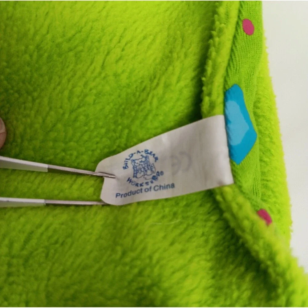Build a Bear Mini Purple Silver Bear Stuffed Unicorn Float Green Fleece Blanket